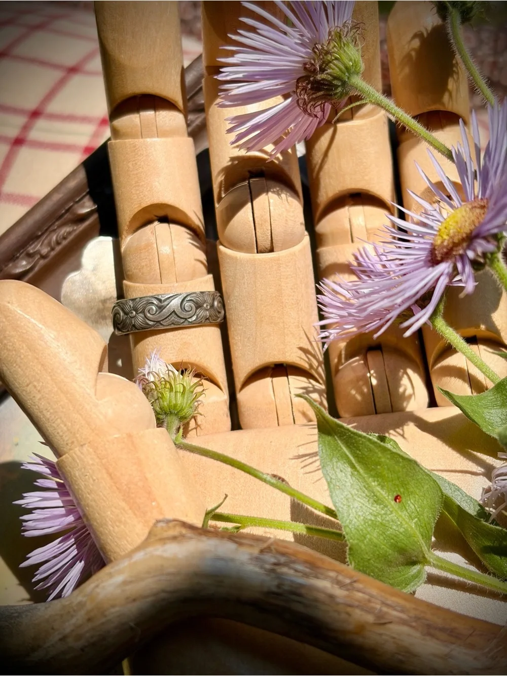 Handcrafted Southwest Inlaid Sonoran Sunset Silver Ring
